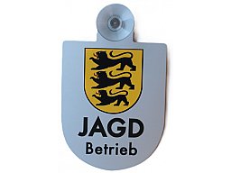 Autoschild für Windschutzscheibe JAGD Betrieb ALU Wappenschild Jagdbetriebschild NEU