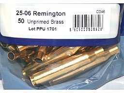 50 Stück NEUE PPU/PrviPartizan Langwaffenhülsen .25-06 Remington Boxerzündung / Unprimed Brass #C046