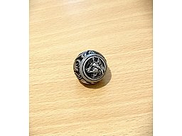 KAMMERGRIFFKUGEL mit stilisiertem Wolfs-Kopf - Boule de levier "loup"