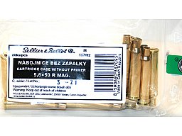 20 Stück S&B Sellier&Bellot Wiederladehülsen S+B 5,6x50R MAG NEU Messing Boxer o Zünder #V337092