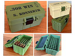 Munitionsbox .308 Win Ammo Box Patronen Wiederladen 50 Schuss personalisierbar abschließbar