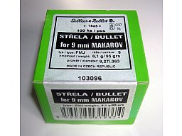 100 Geschosse S & B - 9 mm Makarov (.363) - 95 grs. / FMJ