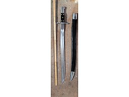 Yatagan Bajonett mit Scheide, solide (Enfield?) indischer Nachbau, lang.