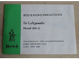 Modell 303-3 HAENEL Suhl Ernst Thälmann Werk original Bedienungsanleitung DDR Druck
