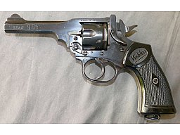 REVOLVER WEBLEY & SCOTT MARK IV IM KALIBER .38 S&W – MIT BSAP 981 BEHÖRDENPRÄGUNG – TOP RARITÄT
