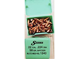.22/.224/50 grs #No.1340# Sierra Spitzer Varminter Geschosse 100 stk