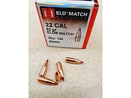 .22/.224/52grs ELD Match Hornady No. 22491 Geschosse 100 Stk.
