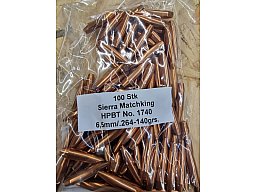 6,5mm-.264/140 grs #1740# Sierra HPBT Geschosse 100 stk