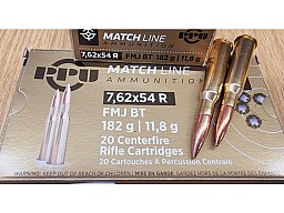7,62x54R/182grs FMJBT Matchline PPU 20 stk. A-529 #