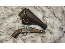 REMINGTON ROLLINGBLOCK PISTOLE REPLICA DEKO MIT HOLSTER MOUNTAIN MEN / INDIANER