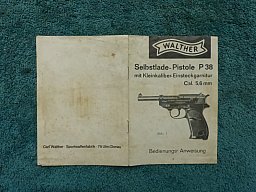 P38 Walther,originale Bedienungsanleitung für KK-Einstecksystem