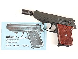 Schreckschusspistole Röhm RG9 PTB 413 Kal. 8mm P.A.K. (PAK) mit Bedienungsanleitung + Abschussbecher