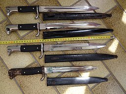 4x K98 Ausgehbajonette Lang und kurz