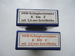 Schlagbuchstaben 3mm,Groß und Kleinbuchstaben