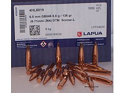 100St. LAPUA Geschosse 6,5mm(.264Dia.) - 136 - OTM SCENAR-L - #GB546