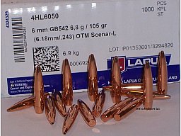 100St. LAPUA Geschosse 6mm(.243Dia.) - 105 - OTM SCENAR-L - #GB542
