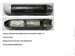 Gewehr Fallschirmleuchtgranate für die Kampfpistole `Z`,,, Schnittmodell... Deko