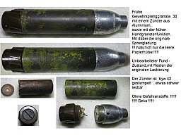 Frühe Gewehr Sprenggranate 30 mit Alu Zünder und HG Funktion