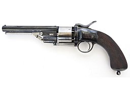 Perkussionsrevolver John Blisset Patent, London, Kaliber .44, überarbeitet, neu brüniert, Sammlerw.