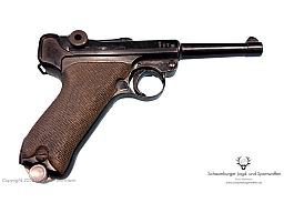 Pistole, ERFURT, Pistole 08, P08, 1916, Kal. 9mmLuger, sehr guter Zustand.