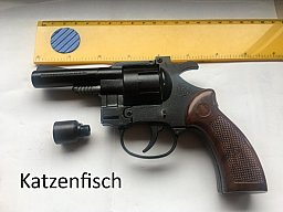 Sehr selten: Umarex Taschenrevolver 6mm mit Schwenktrommel und Abschussbecher, PTB317, 80er Jahre