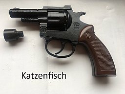 Neuwertiger Umarex Taschenrevolver 6mm Kipplauf Mod.343 mit Abschussbecher,PTB319/2, 80er/90er Jahre