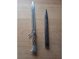 Extra-Seitengewehr / Aushänge-Seitengewehr „Tiger Solingen“ mit Hirschhorn-Griffelung & Scheide