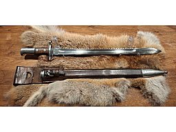 Schweizer Pionier-Sägebajonett M1878 Vetterli, S.J.C. Neuhausen, Scheide Koppel