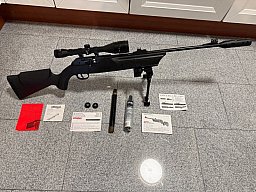 Umarex 850 AirMagnum Target Kit Stativ u. Walther Zielfernrohr 4,5 mm Diabolo Co2 7,5 J Top Zustand!