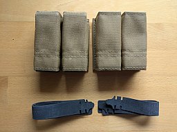 2x Esstac Double Pistol KYWI Pouch Magazintasche/-holster Coyote Brown + WTF Straps | Glock inserts