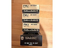 Speer Gold Dot .40 S&W 180grs. /// Sellier & Bellot .40 S6W Vollmantel 11,7g/180grs.