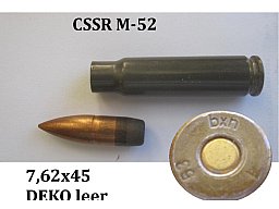 DEKO 1 Stück Patrone aus CSSR - Fertigung 7,62x45 Gegenstück zur Kalaschnikow