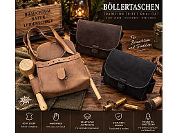 Leder Böllertasche schwarz