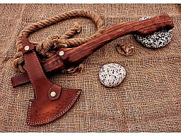 Wikinger Axt Damast Stahl mit Scheide handgeschmiedet Mittelalter Axt MAQ2602