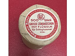 RWS Dynamit Nobel - 500 große Flügelzündhütchen - historische Originalverpackung