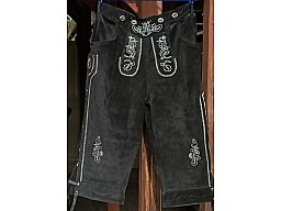 Jagd Hose Leder Trachten Gr. 60 (XXL) schwarz