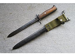 Norwegisches Krag Jörgensen Bajonett Seitengewehr M.1894 mit WaA-Abnahme Wehrmacht Kongsberg mit Kop