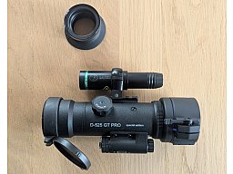 Komplettset! Nachtsichtvorsatzgerät D-525 GT „schwarz/weiß“, Laserluchs, Rusan-Adapter