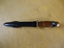 Anton Wingen J.R. - Othello - Dolch - GOLDEN WESTEN - Griff aus Holz + Messing - Lederscheide