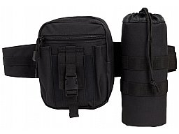 Brandit Taillengürtel "Allround" mit Tasche + Flaschenhalter - Schwarz