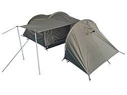 Zelt mit Stauraum - 2 Personen - 3,90 x 1,30m - Oliv