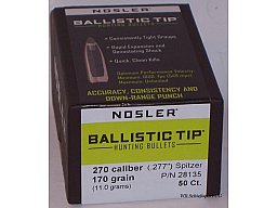 50St. NOSLER Geschosse .270(.277Dia.) - 170 - BALLISTIC TIP - #28135