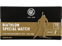 50 St. / Schuss RWS .22 l.r. lfb KK Munition BIATHLON SPECIAL MATCH EXTRA PRECISION -20° 2,6g BleiRK