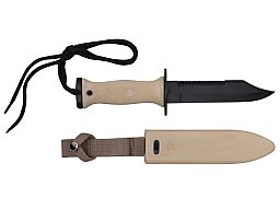 NEU US Navy Kampfmesser MK3 m. Plastikscheide (Nachbau) Khaki / Sandgelb