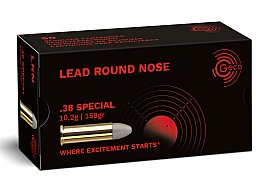 50 Schuss GECO .38 Special Munition LRN 158gr 10,2g Blei Rundkopf #2317718 | Revolver Patronen Sport