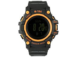 M-Tac® Taktische Uhr Adventure SCHWARZ / ORANGE - ideal für den Alltag