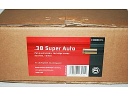 1.000 Stück NEUE GECO Wiederladerhülsen .38 SUPER AUTO (Boxerzündung) verpackt 1000er Box #2318132
