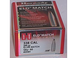 50St. Hornady Geschosse .338(.338Dia.) - 285 - ELD-MATCH - #33381