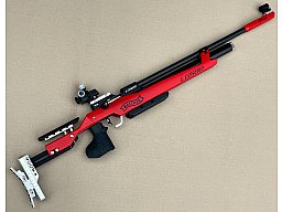 PRESSLUFTGEWEHR WALTHER LG500 COMPETITION "SONDERFARBE ROT"