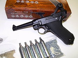 Legenden! Ganzmetall P.08 mit funktionierendem Kniegelenk * 4,5 mm BB´s * CO² mit Starterpaket